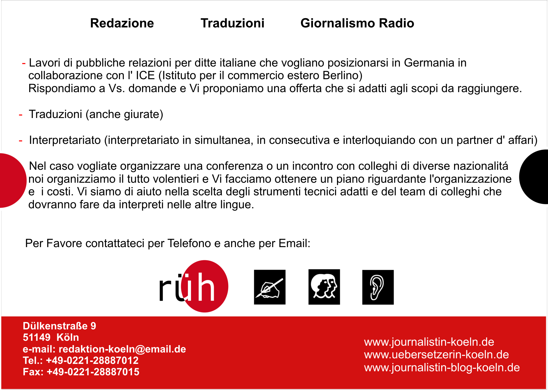 Dolmetscherdienste – Informationsflyer 2